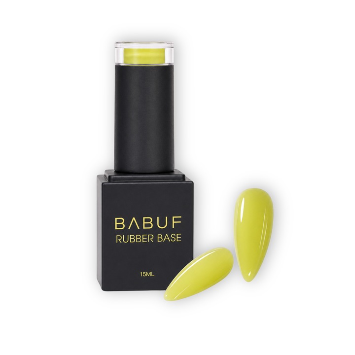 Baza Rubber BABUF RB19, Electric Lemon, galben lime, autonivelanta, pentru apex soft, 15ml