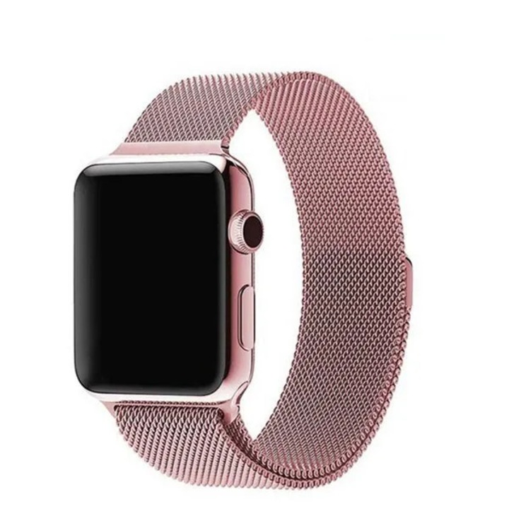 Curea Magnetica Milanese Roz Unisex pentru Apple Watch – Magnetica, 42–49 mm (Seria 1–8/SE)