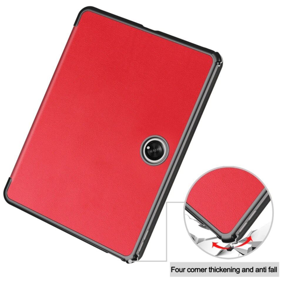 Husa tableta pentru OnePlus Pad, SKYDDAR INNOVATION, cu suport Multi-Unghi si functie Sleep/Wake, FoldPro, Rosu, set cu sticker