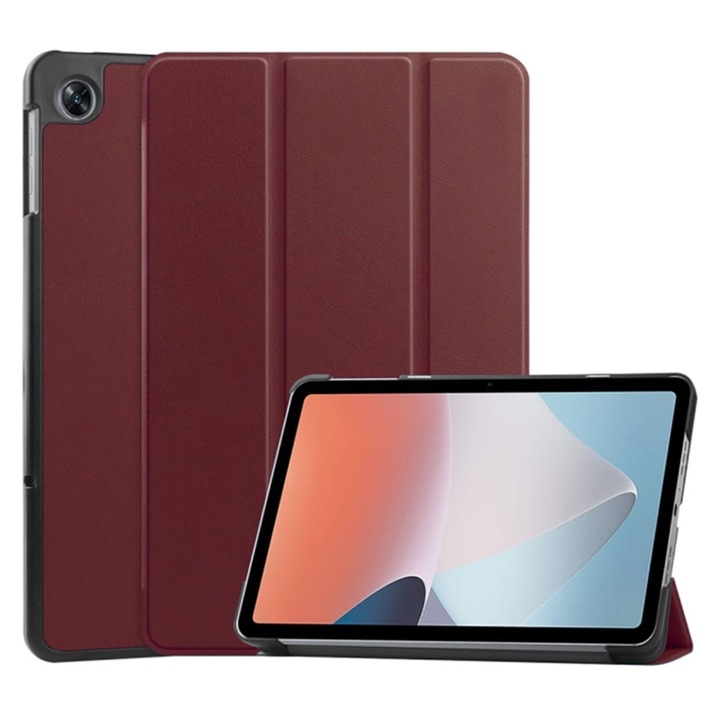 Husa tableta pentru Oppo Pad Air, SKYDDAR INNOVATION, cu suport Multi-Unghi si functie Sleep/Wake, FoldPro, Rosu, set cu sticker