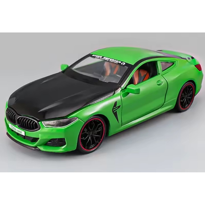 Automacheta BMW M8 Competition – 20 cm, Sunete si Lumini, Elemente Mobile - Verde