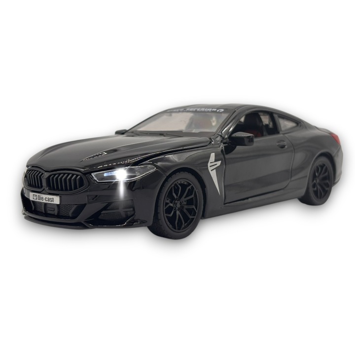 Automacheta BMW M8 Competition – 20 cm, Sunete si Lumini, Elemente Mobile - Negru