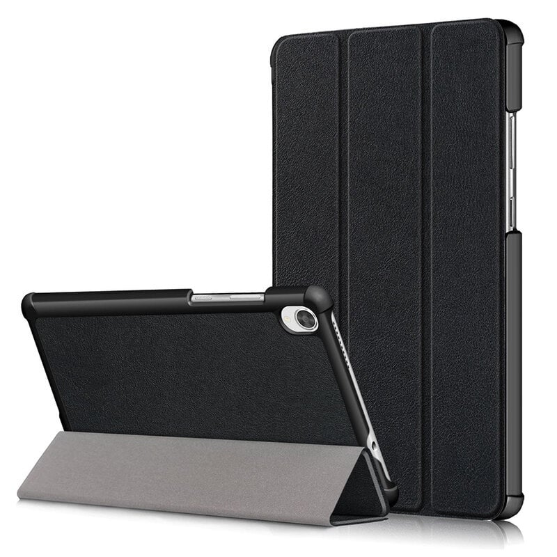 Husa tableta pentru Lenovo Tab M8 TB-8505X / Tab M8 3rd Gen, SKYDDAR INNOVATION, cu suport Multi-Unghi si functie Sleep/Wake, FoldPro, Negru, set cu sticker