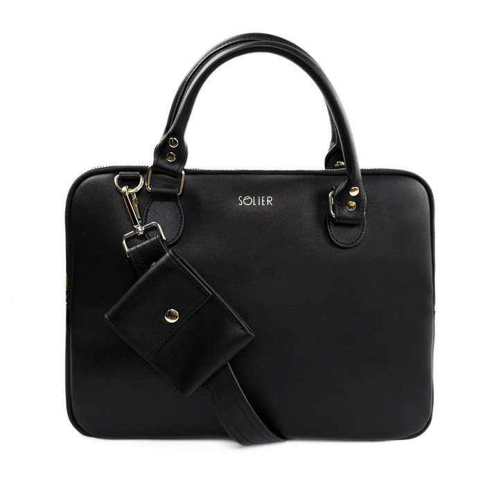 Geanta de piele pentru laptop 13, 3'' FL26 Alcamo neagra