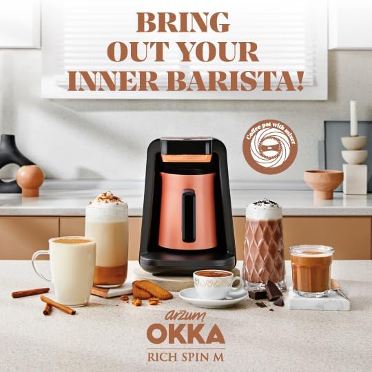 Aparat de cafea turcească Arzum OKKA RICH SPIN PRO, cupru, inox, funcție Slow Brew