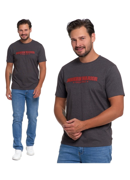 Férfi póló, Moraj, elegáns, rövid ujjú, szürke színű