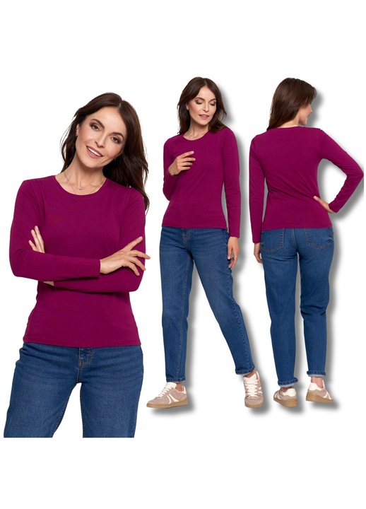 Bluza dama, Moraj, visiniu, bumbac, Visiniu