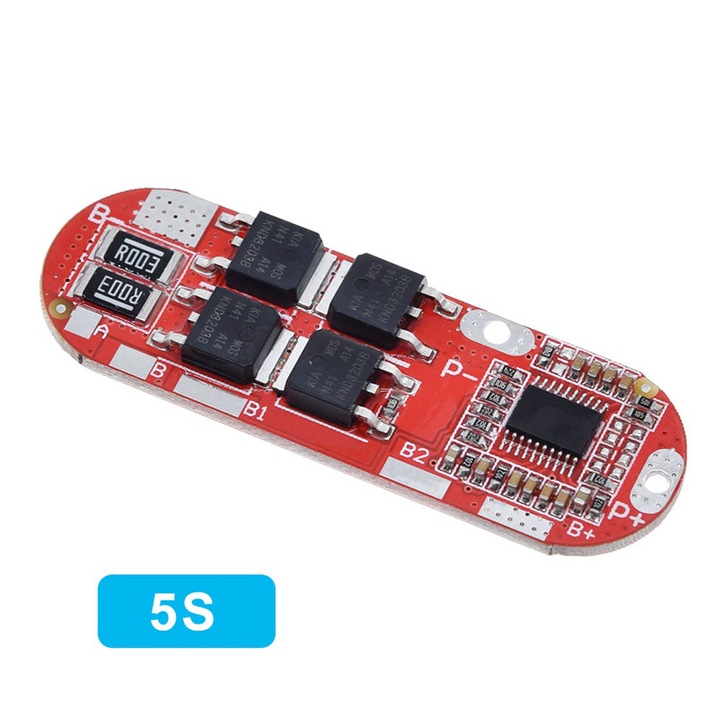 Modul de incarcare si protectie pentru 5 acumulatori Litiu, BMS 5S, 20A