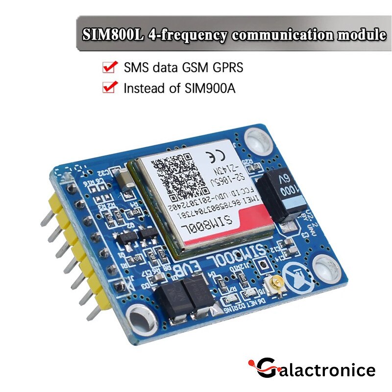 Модул SIM800L за SMS и GPRS данни, GSM четирибандов с антена - eMAG.bg