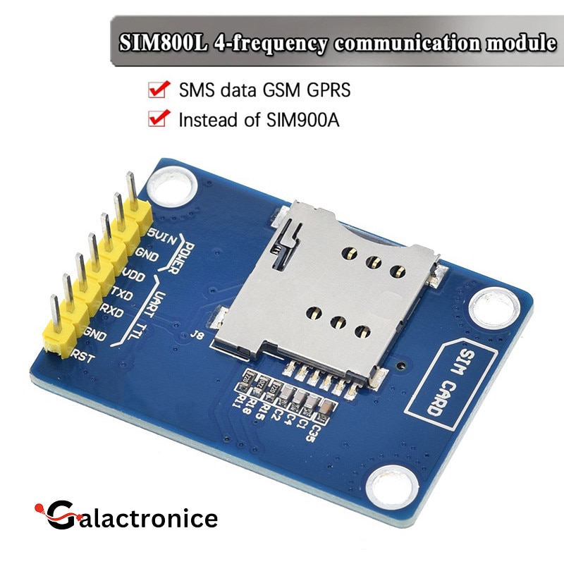 Модул SIM800L за SMS и GPRS данни, GSM четирибандов с антена - eMAG.bg