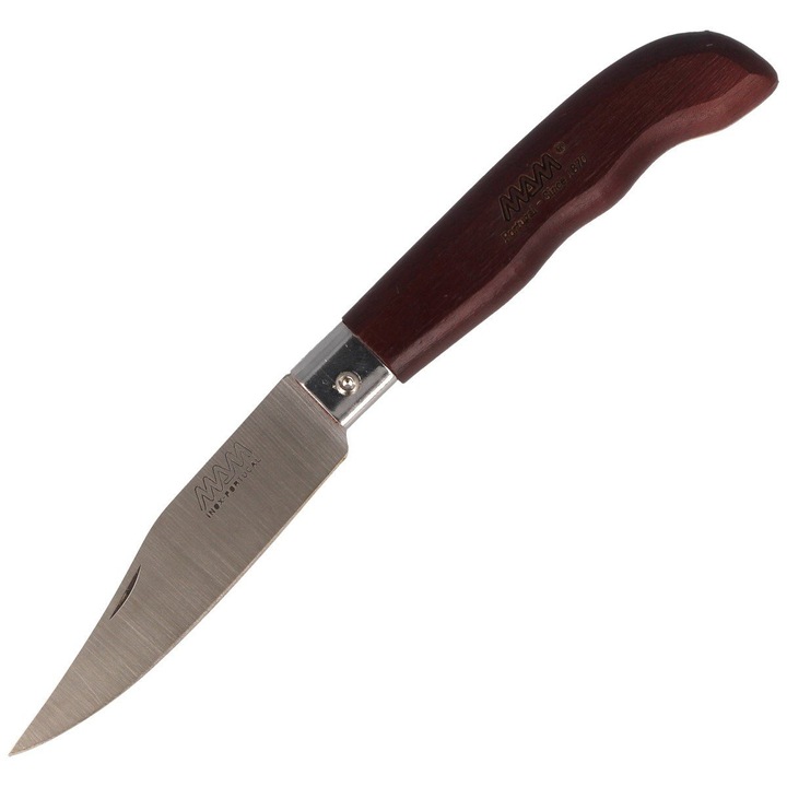 Cutit Pliabil, Mam, 2045-Dw, Lama Tip Bowie Din Otel Inoxidabil Aisi 420, Maner Din Lemn De Fag Impregnat, Sistem De Deschidere Nail Nick, Slefuire Full Flat, Lungime Lama: 83 Mm, Lungime Totala: 183 Mm, Grosime Lama: 1,5 Mm, Culoare Maro Inchis