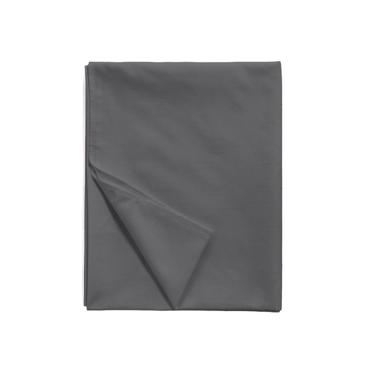 Egyszemélyes ágyneműhuzat 100% pamut szatén, sima sötétszürke 150 x 240 cm