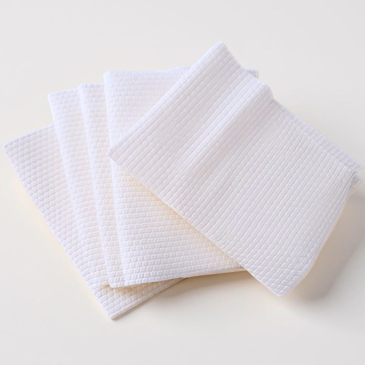 25 darabos ipari kendőkészlet, 30x30 cm, HORECA, élelmiszeripari és egyéb ipari alkalmazásokhoz, újrafelhasználható, méhsejt szerkezetű - fehér - mosható, szöszmentes