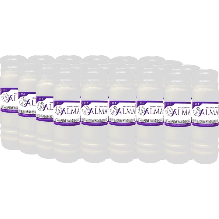 Комплект от 24 парафинови вложки за свещи, Алма, 96 часа