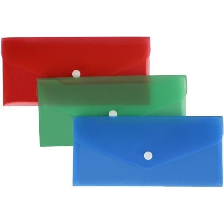 Set 10 dosare Biurfol, tip plic, multicolor