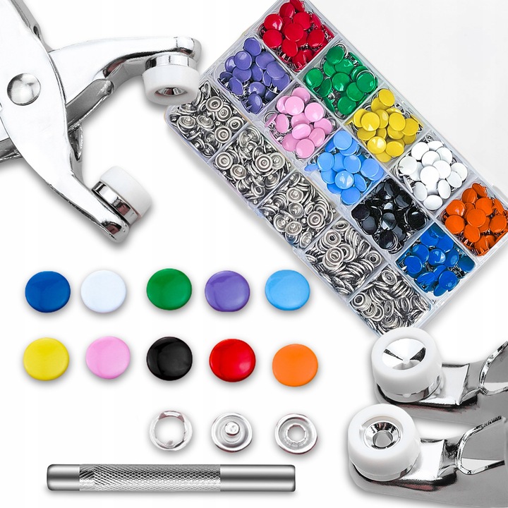 Set capse pentru haine Pixel, 800 elemente, 10 culori