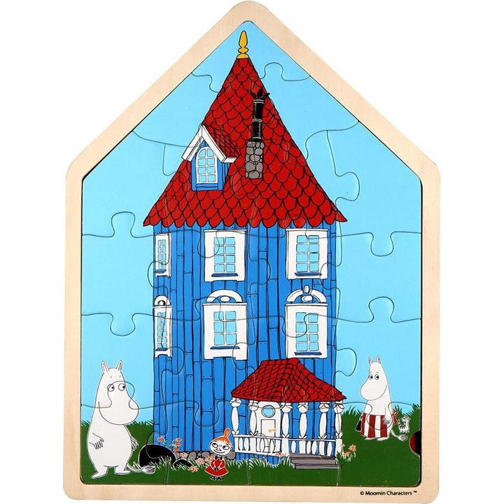 Puzzle casa Moomin cu rama din lemn