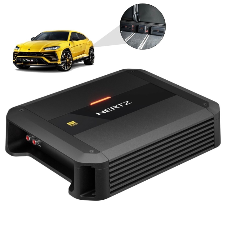 Автомобилен усилвател HERTZ Dieci® Power 2.200, 520W, 2 канала, Клас AB, елегантен, компактен и мощен дизайн, Черен