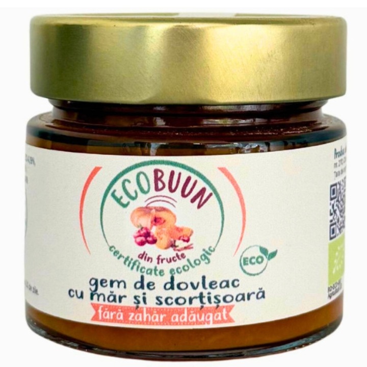 Gem de dovleac, mar si scortisoara, BIO, romanesc, fara zahar adaugat, EcoBuun, 220 g