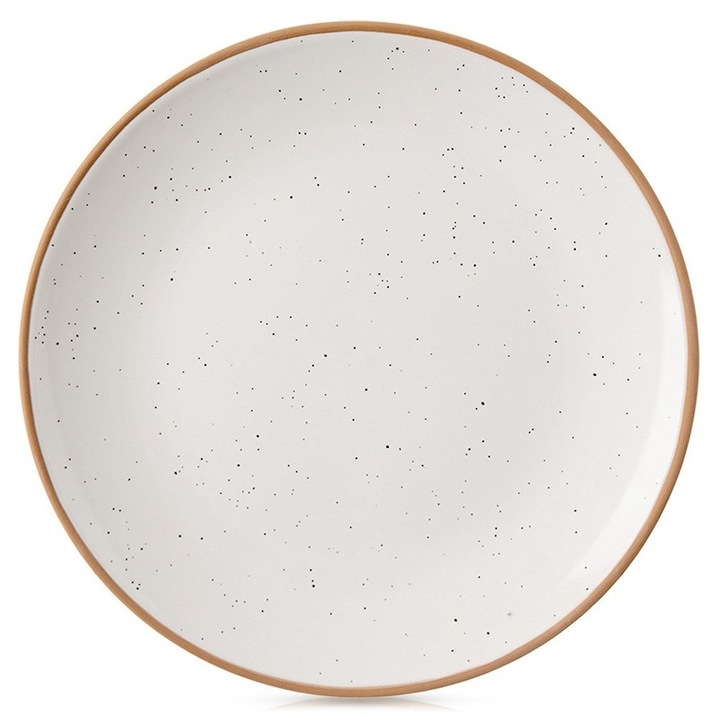 Farfurie De Desert, Orion, 20x20x2.5 cm, Fabricata Din Ceramica, Potrivita Pentru Masina De Spalat Vase Si Cuptorul Cu Microunde, Utilizare Universala, Design Atragator, Bej