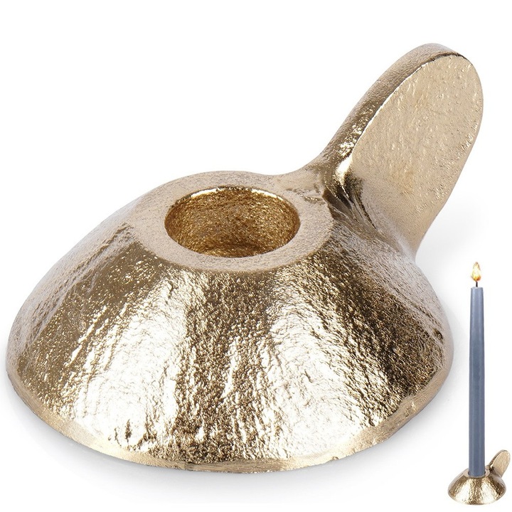 Alumínium csillár, Home Styling kollekció, 9x7,5x4 cm, alumíniumból készült, ipari stílusú, kerek talp, arany színű