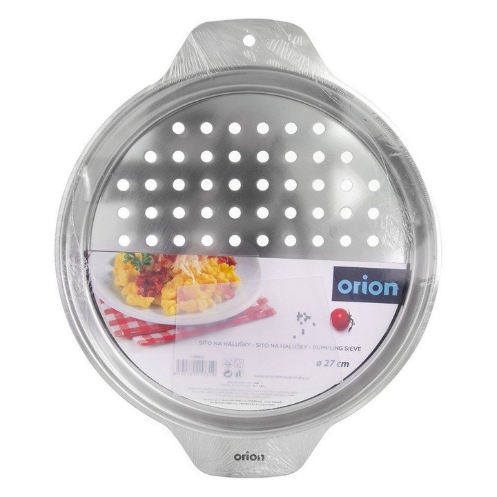 Razatoare Pentru Galuste, Orion, 27 cm, Otel, Diametru 27 cm, Lungime Cu Manere 32.5 cm, Inaltime 1.5 cm, Utilizare Usoara, Materiale De Inalta Calitate, Argintie