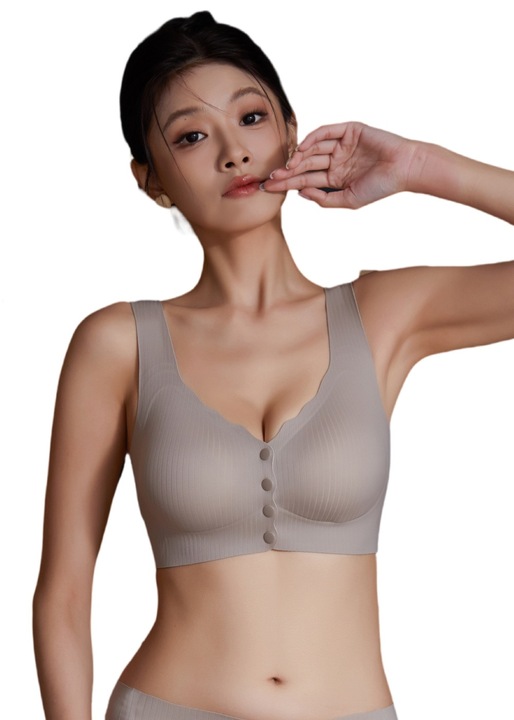 Sutien pentru alaptare fara sarma, bralette fara cusaturi, Marime 2XL, Culoare maro