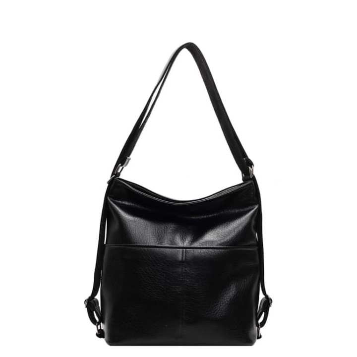 WNANNAN PU bor Crossbody taska Lakkozott bor, Fekete