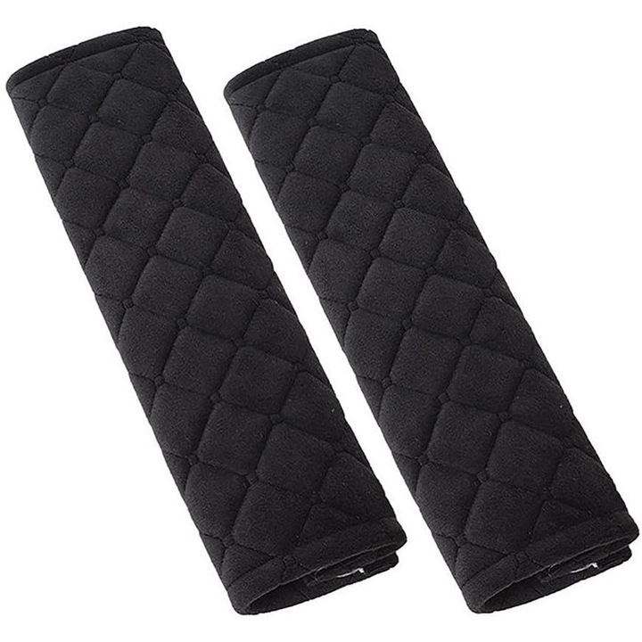 Set 2 huse auto pentru centura de siguranta, TodyJeyHo, negru