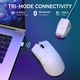 Безжична геймърска мишка ATTACK SHARK X11 лека с RGB зарядна станция, Tri-Mode-2.4G/USB-C/BT свързване, 22K DPI, оптичен сензор PAW3311, HUYU превключвател, 5 програмируеми бутона за PC/Mac (бял)