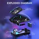 Безжична геймърска мишка ATTACK SHARK X11 лека с RGB докинг станция за зареждане, Tri-Mode свързване - 2.4G/USB-C/BT, 22K DPI, оптичен сензор PAW3311, превключвател HUYU, 5 програмируеми бутона за PC/Mac (черен)