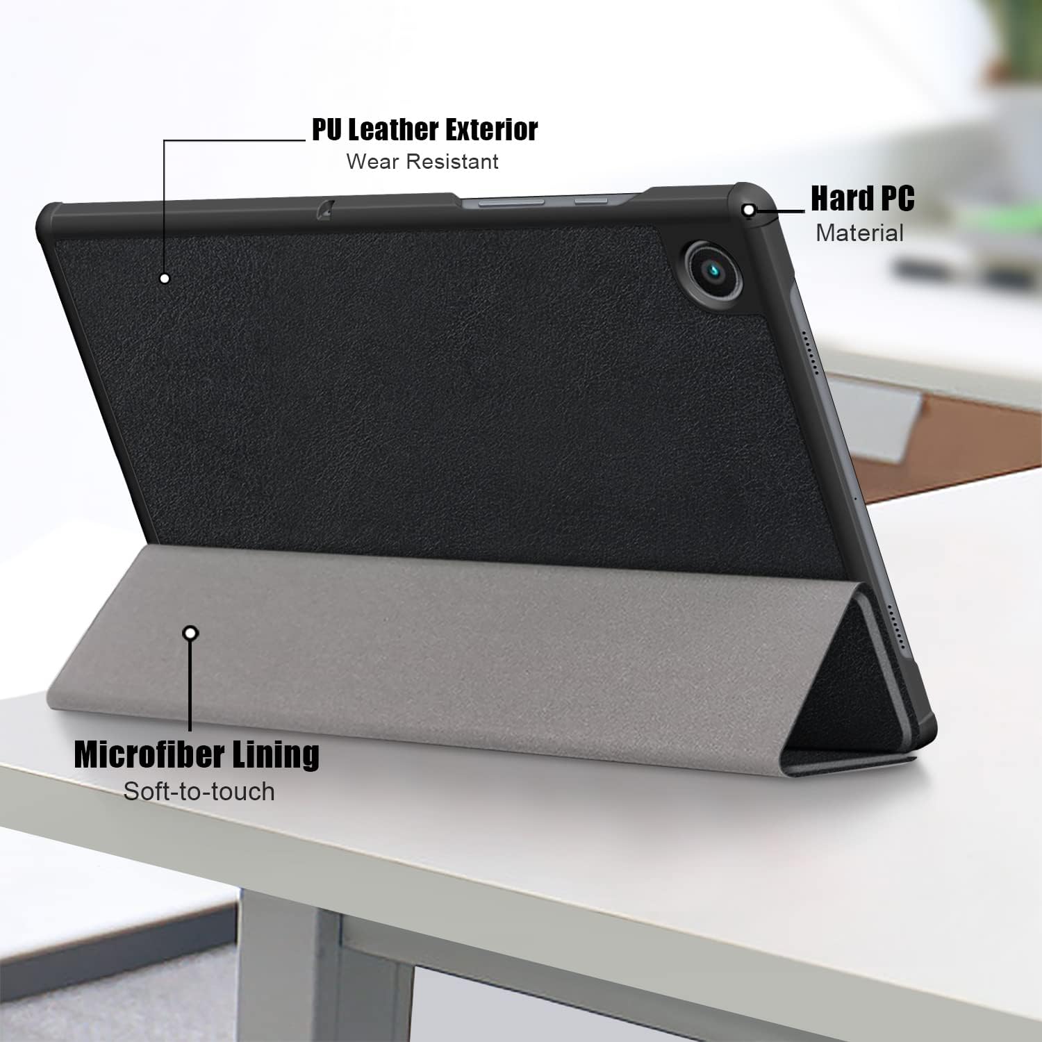 Husa tableta pentru, Samsung Galaxy Tab A9+/ A9 Plus 11 inch, 2023 SM-X210/ X215/ X216/X218, Auto functie sleep/wake tip stand, Negru