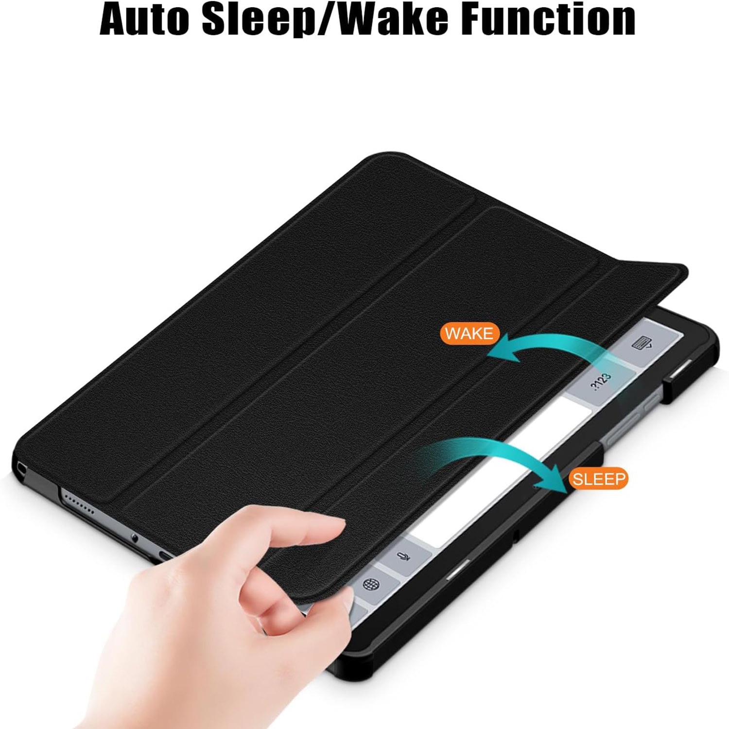 Husa tableta pentru, Samsung Galaxy Tab A9+/ A9 Plus 11 inch, 2023 SM-X210/ X215/ X216/X218, Auto functie sleep/wake tip stand, Negru