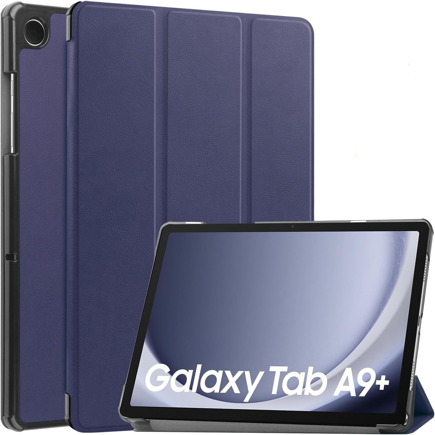 Husa tableta pentru, Samsung Galaxy Tab A9+/ A9 Plus 11 inch, 2023 SM-X210/ X215/ X216/X218, Auto functie sleep/wake tip stand, Albastru inchis