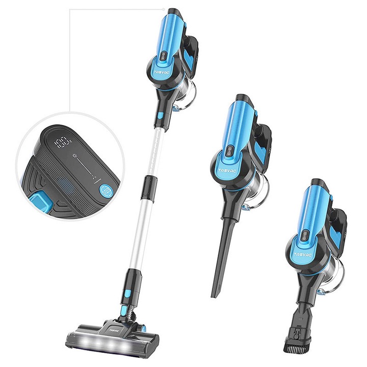 Aspirator fara fir TASVAC S8, 260W, 23KPa putere de aspiratie, sistem de filtrare cu 5 etape, usor, pentru podele din lemn