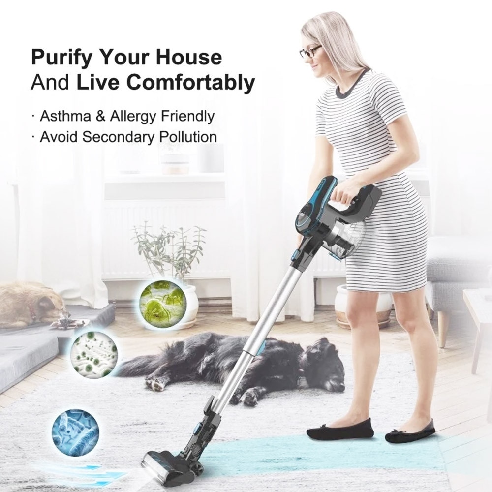 Aspirator fara fir N5, putere de aspiratie 12000Pa, autonomie 45 minute, capacitate recipient 1.2L, 70dB