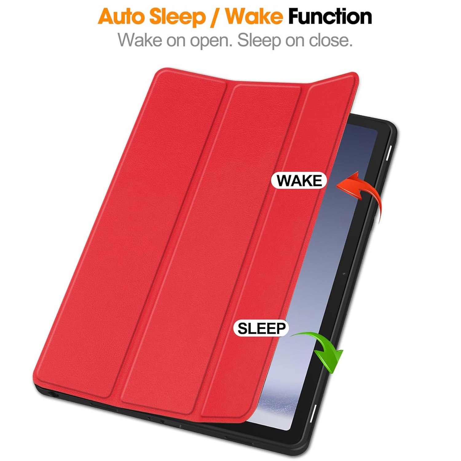 Husa tableta pentru, Samsung Galaxy Tab A9+/ A9 Plus 11 inch, 2023 SM-X210/ X215/ X216/X218, Auto functie sleep/wake tip stand, Rosu