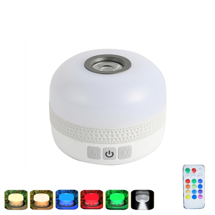 Lampa de camping cu telecomanda 4000mAh incarcare USB 16 tipuri de lumini