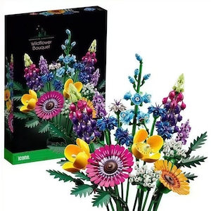 Set de construire buchet de plante, buchet de flori salbatice, 939buc, multicolor