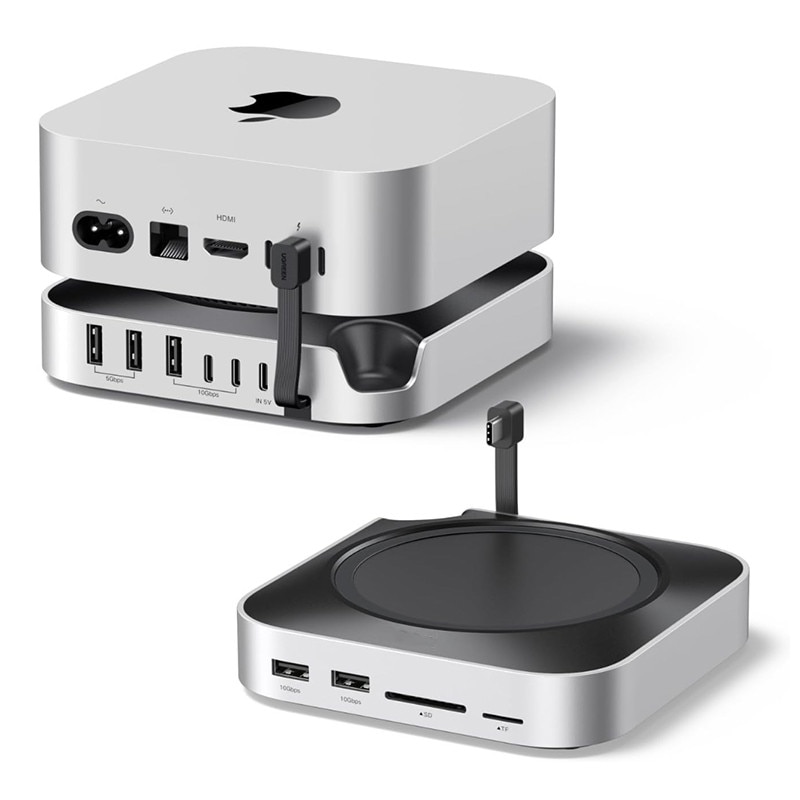 Docking Station pentru Mac Mini M4 / M4 Pro, Brinexa，Echipat cu