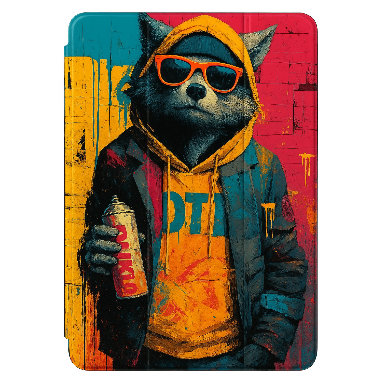 Husa magnetica “Graffiti Hip-Hop”, compatibila cu iPad Air 11" 2024/2025 (Air 6/7, M2/M3) – design antropomorfizat urban, stand trifold, protectie 360°, Auto Sleep/Wake, cu suport stylus