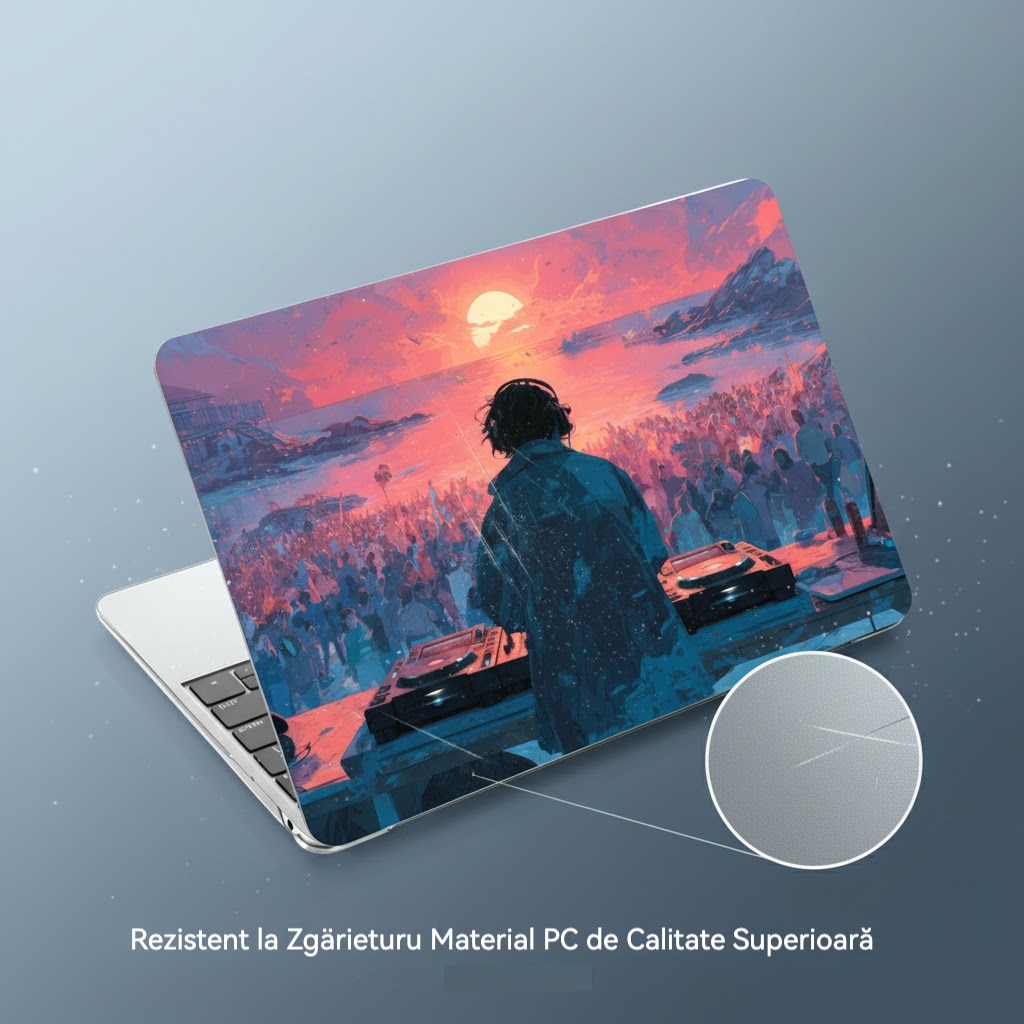 Carcasa Hard Shell pentru MacBook Pro 14(2021/2022/2023/2024/2025) (M5/M4/M3/M2/M1 Pro Max) (A3434/A3112/A3185/A3401/A2918/A2992/A2779/A2442), Husa & Protectie MacBook, design original „Apus pe plaja”