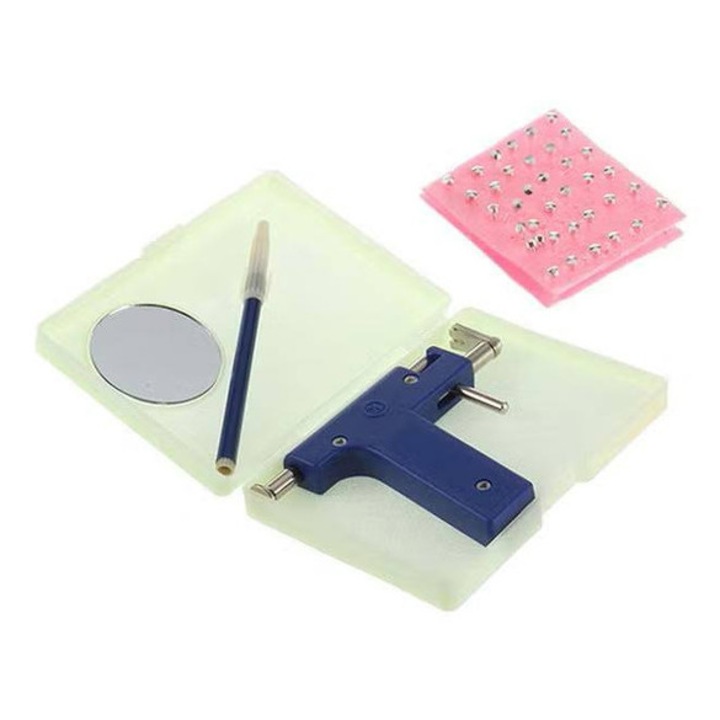 Set pistol de piercing pentru urechi TodyJeyHo, 98 cercei, 98 dopuri din silicon, usor de utilizat