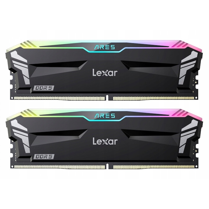 RAM memória Lexar ARES RGB DDR5 32GB (2x16GB) 6800MHz, RGB világítás, méretek 140x43,4x7,9mm