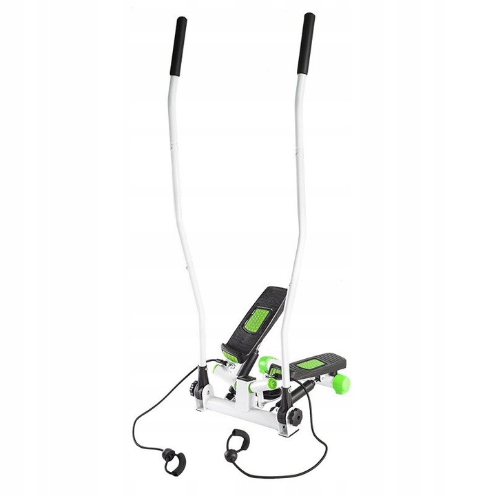 Степер HMS S3085 с мобилни звена, 100 кг, бяло-зелен, 40x46x137 см