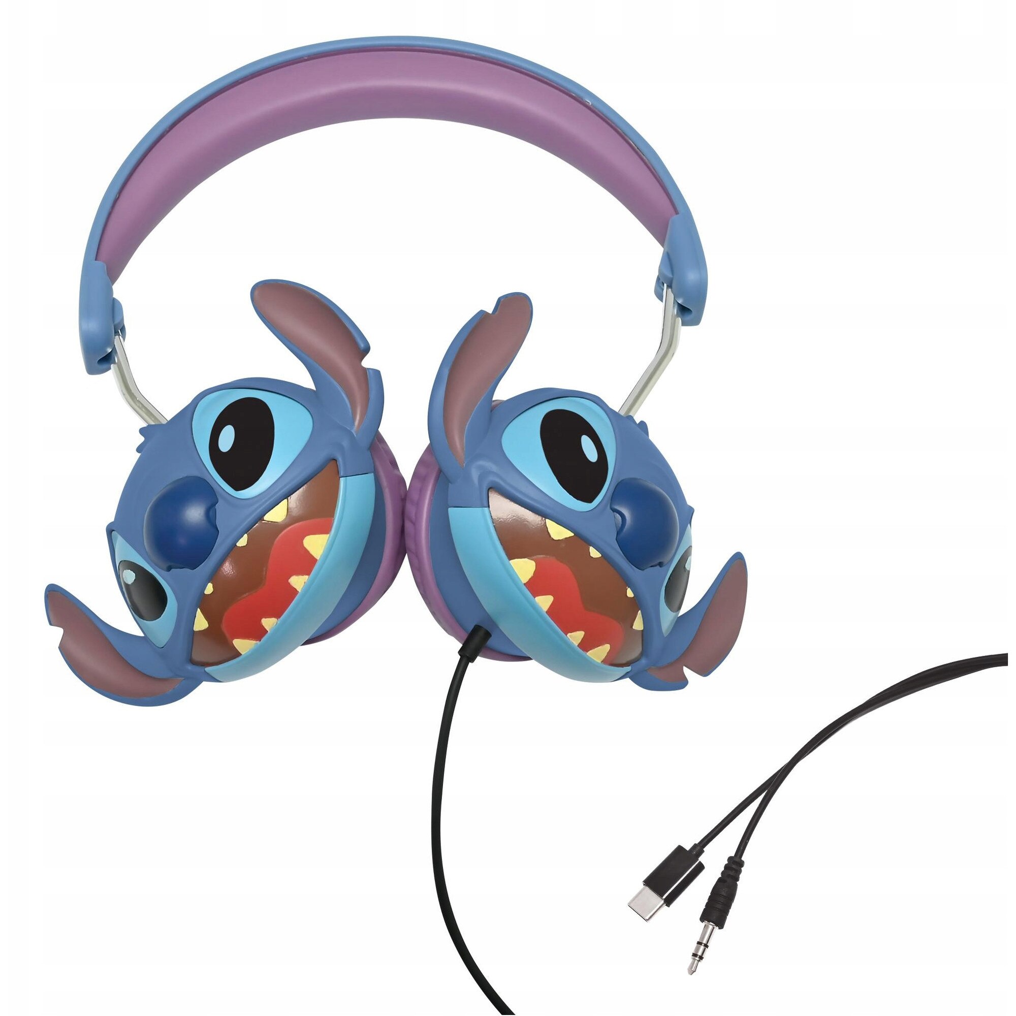 Casti cu fir, Lexibook, Lilo & Stitch, pliabile, cu reglare a volumului, albastru, 1,5m