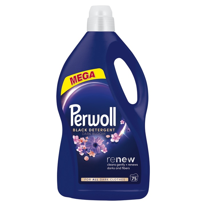 Detergent rufe, Perwoll, 3,75 l, pentru rufe negre, formula inovatoare, 75 spalari