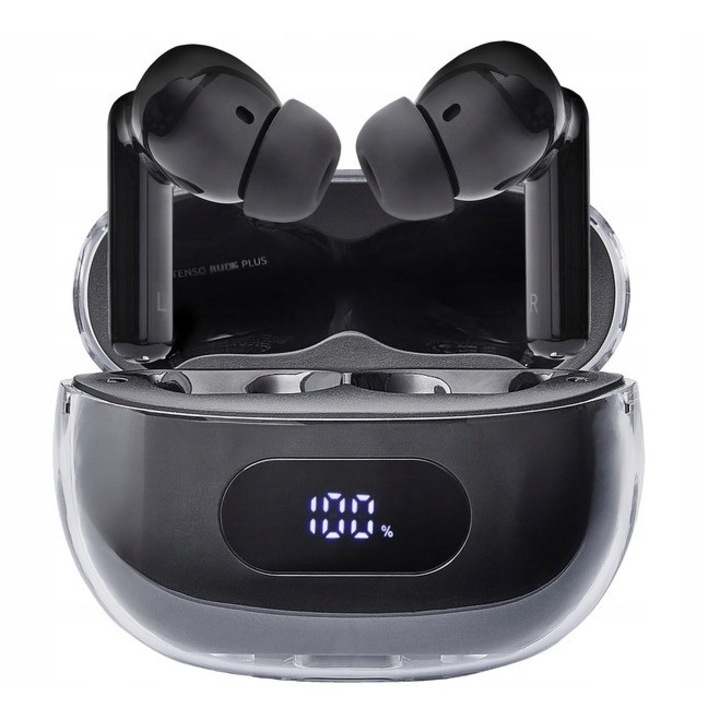 Vezeték nélküli fejhallgató, Intenso, Bluetooth, fekete, 25 óra üzemidő