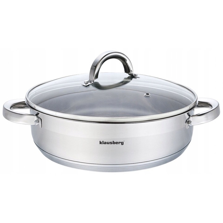Oala joasa Klausberg 7.5L inox 30x11cm satinat-lucios