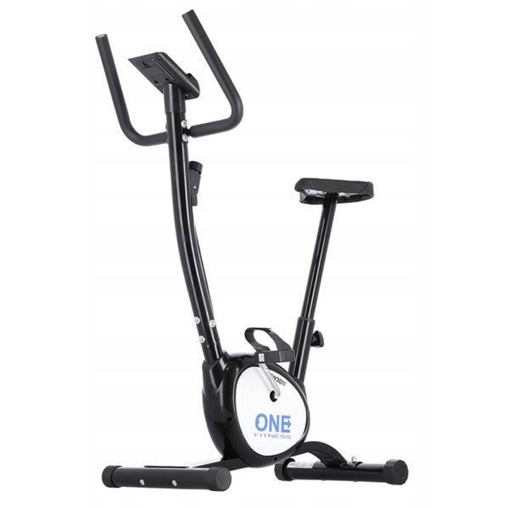 Велоергометър One Fitness RW3011, механичен, 6 нива на съпротивление, черно-бял, 78x116x45см